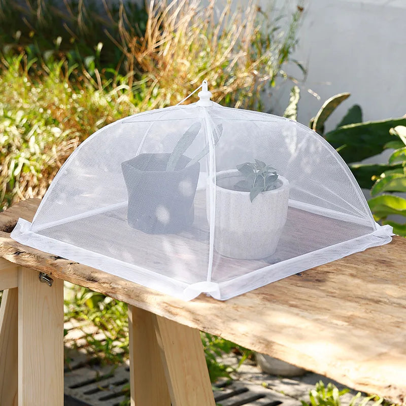 1pc White Square Folding Food Cover Outdoor and Indoor Dust-proof