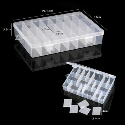 Transparent Plastic Storage Jewelry Box Compartment Adjustable
