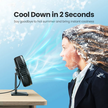 GAIATOP Desk Fan Portable USB Fan 90° Adjustable Cooling Fan Mute 4