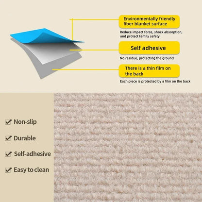 50PCS Self-adhesive Carpet Square 30x30cm Peel Stick Removable Sticker