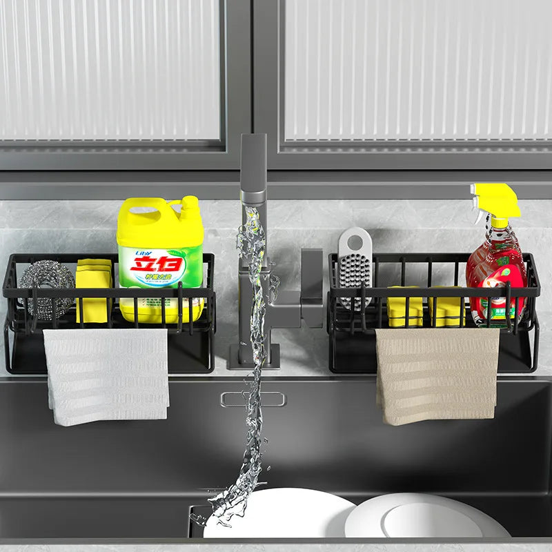 Multi-purpose Plastic Sponge Rack with Detachable Hangers-great for