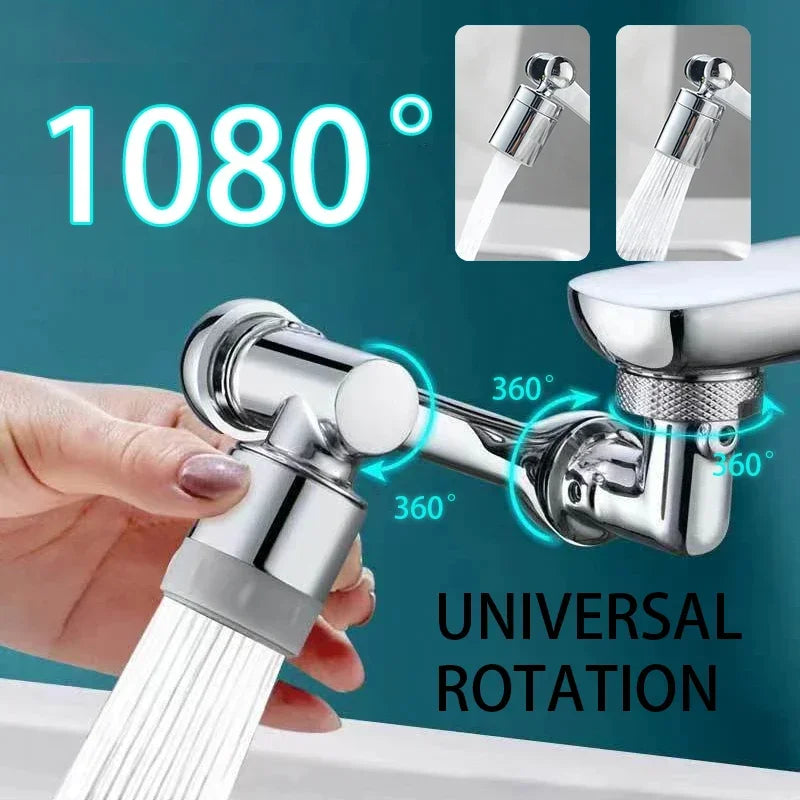 1080° Rotatable Extension Faucet Sprayer Head 2 Spray Modes Universal