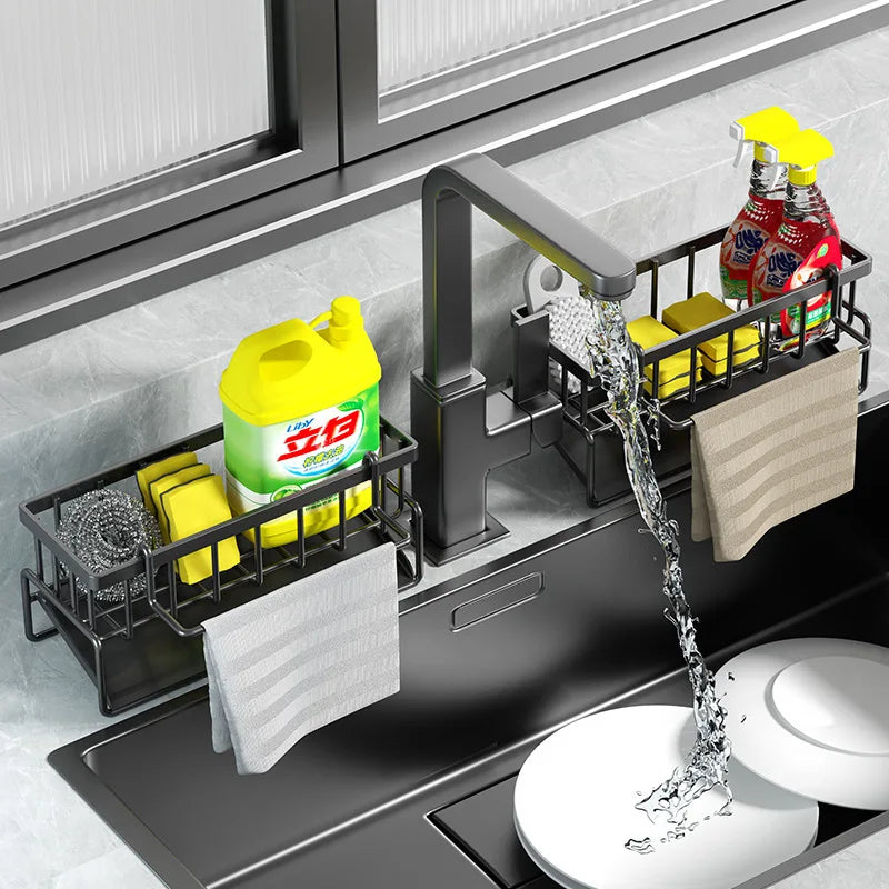 Multi-purpose Plastic Sponge Rack with Detachable Hangers-great for