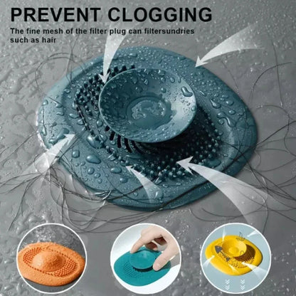 Bathroom Floor Drain Cover Press-type Washbasin Drain Hair Catcher