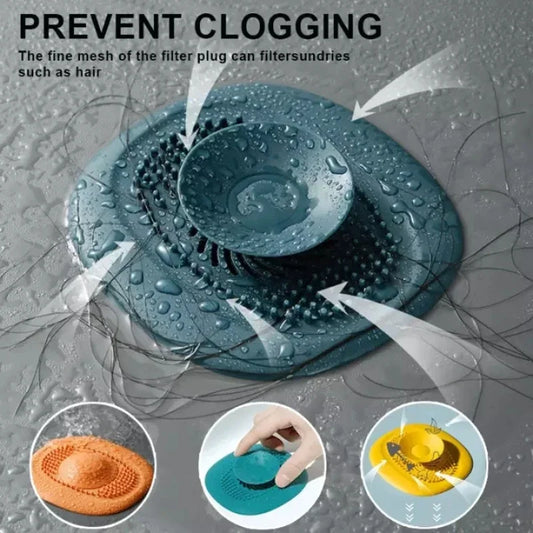 Bathroom Floor Drain Cover Press-type Washbasin Drain Hair Catcher