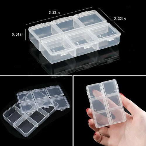 Transparent Plastic Storage Jewelry Box Compartment Adjustable