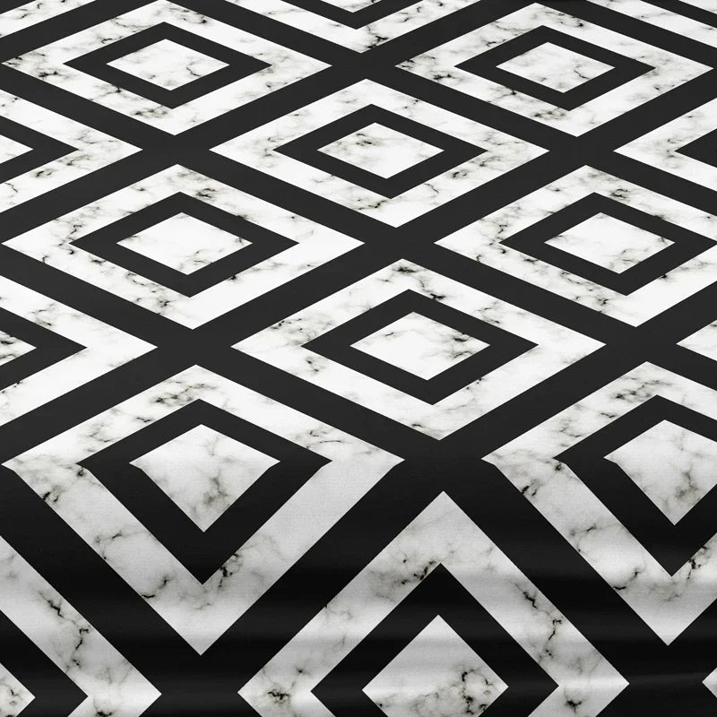 1 piece of black and white back patterned frosted bedsheet, bedroom