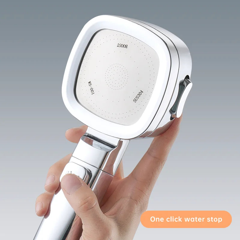 Musurjoy Bathroom Booster Shower Head, 3 Mode Adjustable Spray.