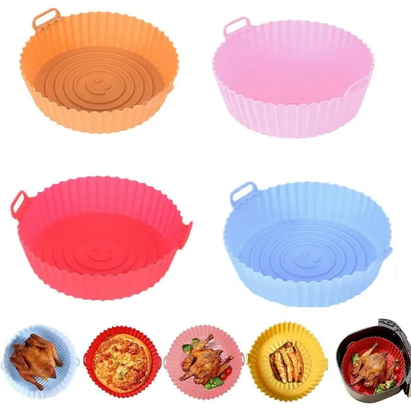 Square Air Fryer Silicone Tray Oven Baking Tray Pizza Fried Chicken