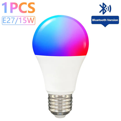 15W E27 Tuya LED Bulb Smart Life APP Control Dimmable RGB Color