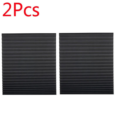 2pcs Self-adhesive Pleated Blackout Blinds Non-woven Folding Curtains