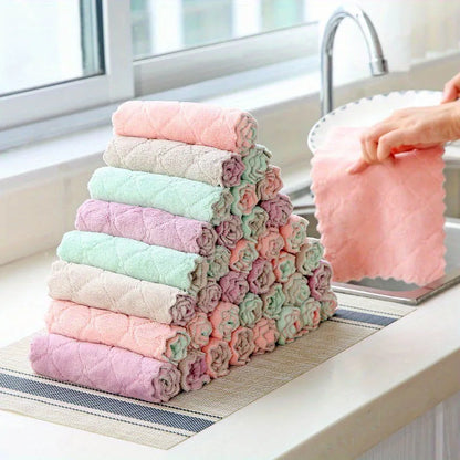 10pcs Microfiber Dish Cloths Multi Purpose Dishwashing Towels For