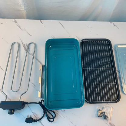 Household Electric Grill with Simple Non-stick Baking Tray and