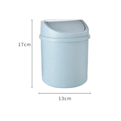 Mini Desktop Bin Small Trash Can Tube with Cover Bedroom Trash Can