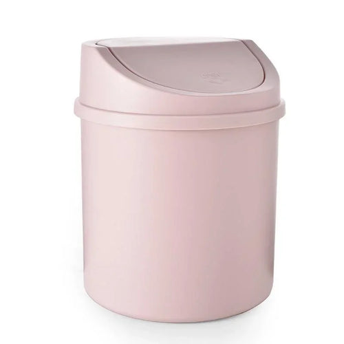 Mini Desktop Bin Small Trash Can Tube with Cover Bedroom Trash Can