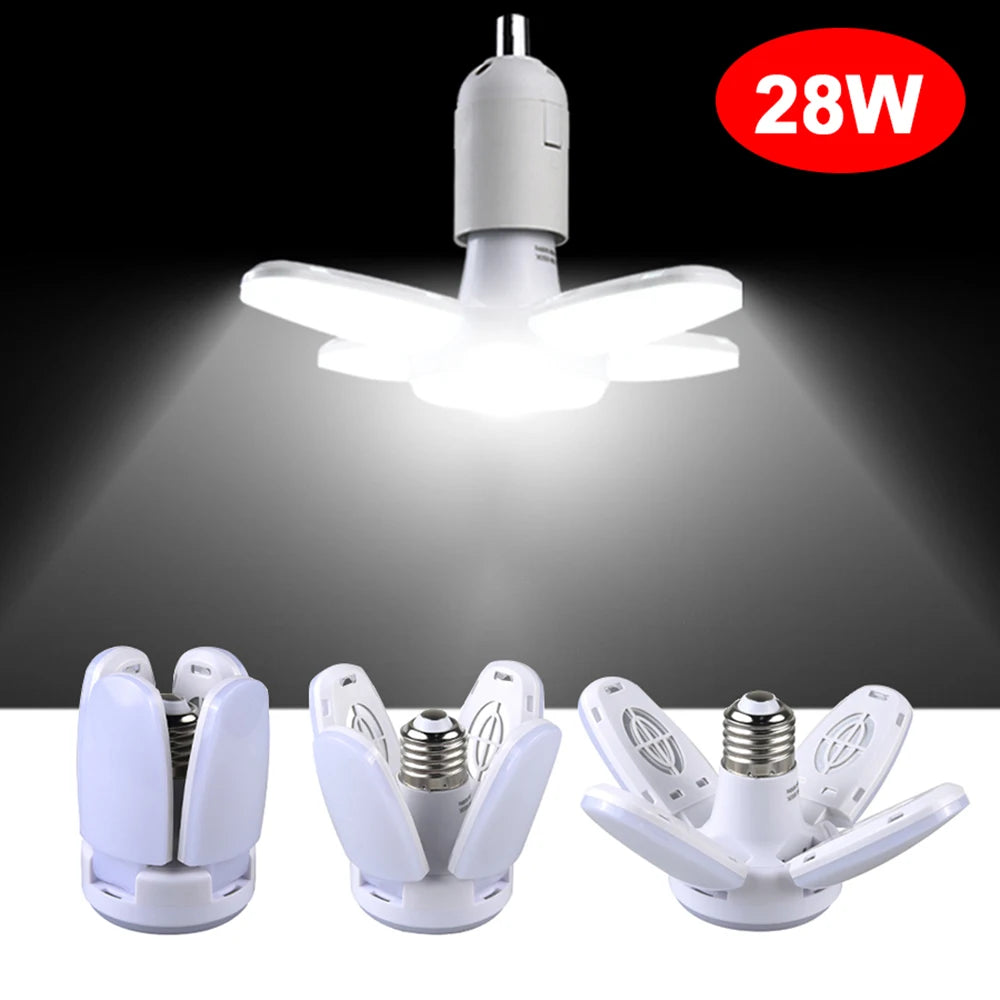 28W Fan Shape LED Bulb E27 LED Lamp Foldable AC220V Light Bulbs For