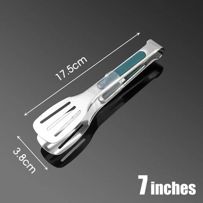 7/9/12inch Stainless Steel Food Clip Non Slip BBQ Tongs Silicone