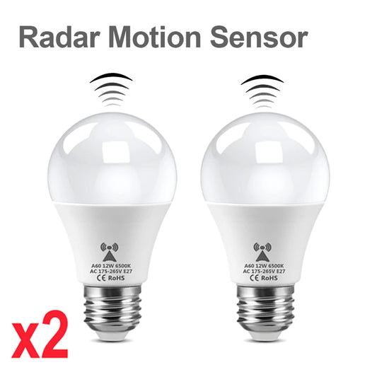 2PCS 220V 110V LED Night Light White Radar Human Body Induction Motion