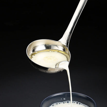 Stainless Steel Soup Fat Oil Separator Ladles Skimmer Spoon Soup