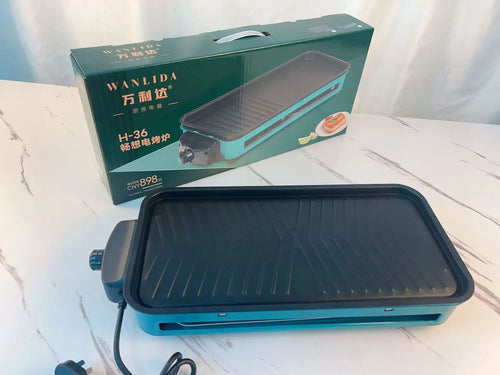 Household Electric Grill with Simple Non-stick Baking Tray and