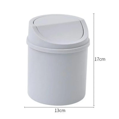 Mini Desktop Bin Small Trash Can Tube with Cover Bedroom Trash Can
