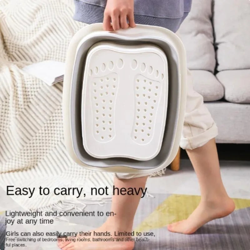 Foldable Footbath Massage Bucket Soaking Bucket Folding Basin Spa Foot