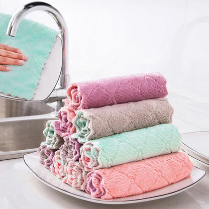 10pcs Microfiber Dish Cloths Multi Purpose Dishwashing Towels For