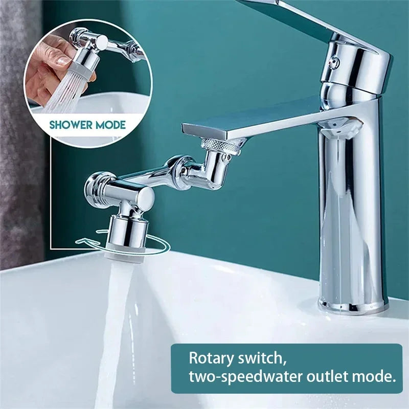 1080° Rotatable Extension Faucet Sprayer Head 2 Spray Modes Universal