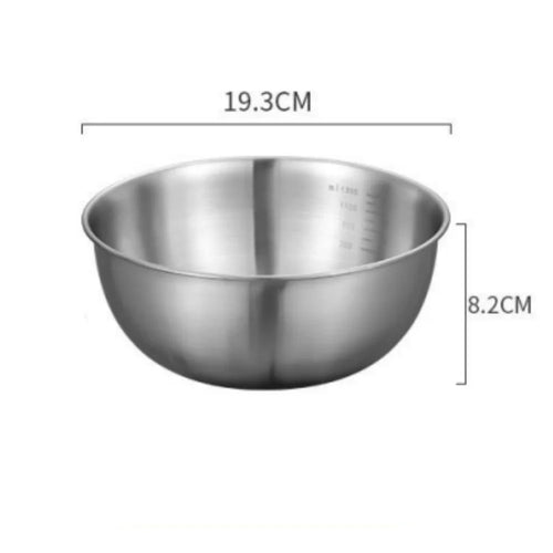 1-3 Stainless Steel Bowl Set with Scale for Cooking Baking Food