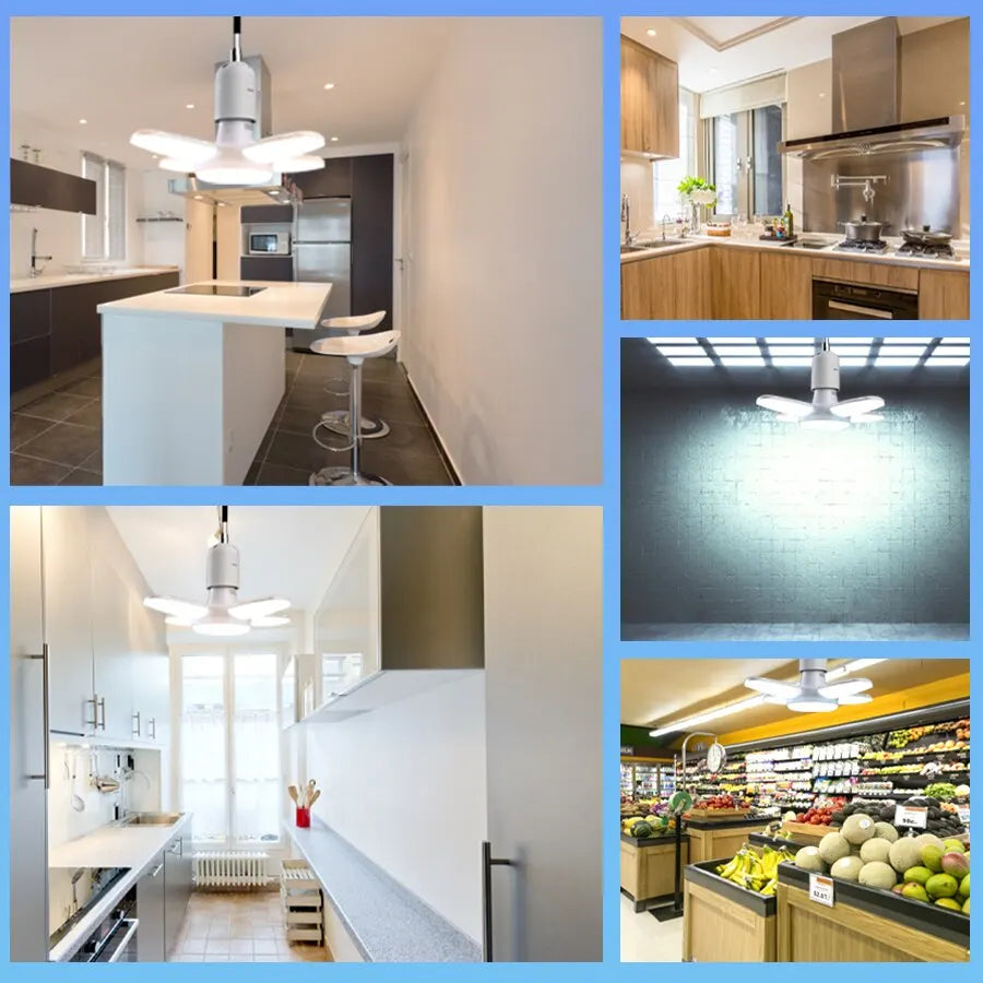 28W Fan Shape LED Bulb E27 LED Lamp Foldable AC220V Light Bulbs For