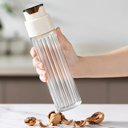 Household Automatic Opening & Closing Lid Glass Oiler Kitchen Supplies