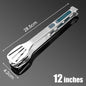 7/9/12inch Stainless Steel Food Clip Non Slip BBQ Tongs Silicone