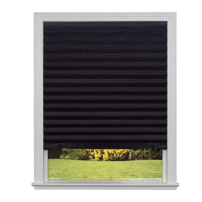 2pcs Self-adhesive Pleated Blackout Blinds Non-woven Folding Curtains