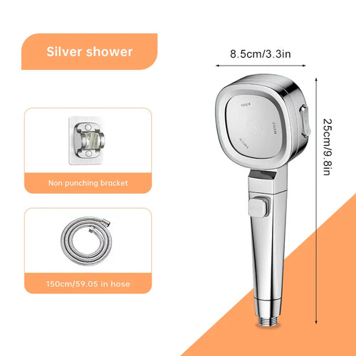 Musurjoy Bathroom Booster Shower Head, 3 Mode Adjustable Spray.