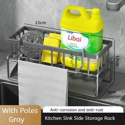 Multi-purpose Plastic Sponge Rack with Detachable Hangers-great for