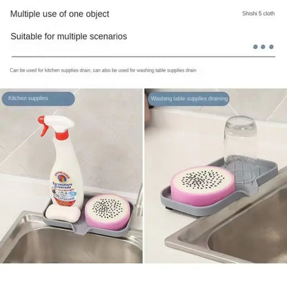 Silicone Faucet Mat Kitchen Sink Tray Soap Dispenser Sponge Drain Pad