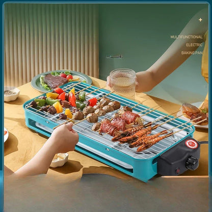 Household Electric Grill with Simple Non-stick Baking Tray and