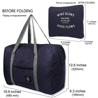 New Portable Nylon Folding Travel Bags Large Capacity Luggage