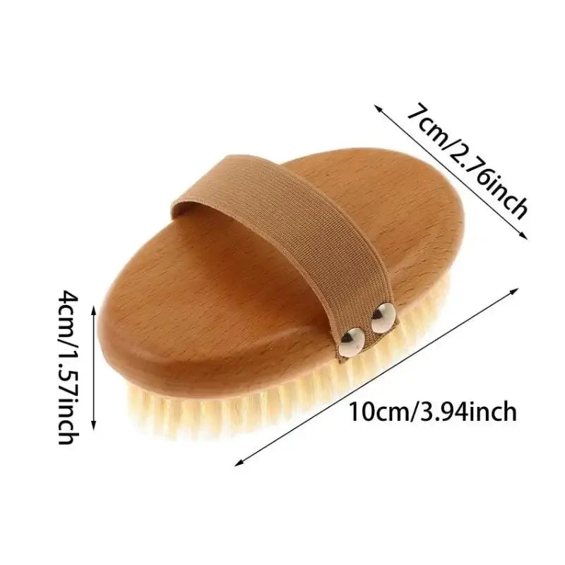 SPA Wooden Body Brush Natural Boar Bristle Organic Dry Skin Body Brush