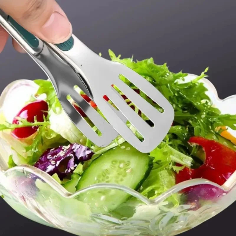 7/9/12inch Stainless Steel Food Clip Non Slip BBQ Tongs Silicone