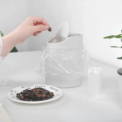 Mini Desktop Bin Small Trash Can Tube with Cover Bedroom Trash Can