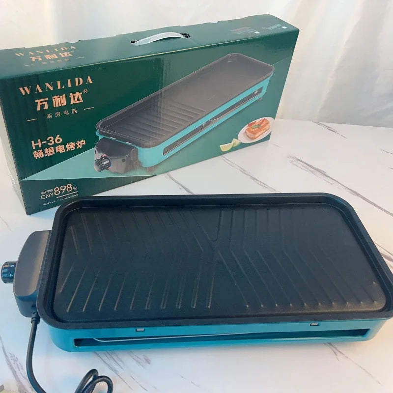 Household Electric Grill with Simple Non-stick Baking Tray and