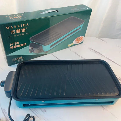 Household Electric Grill with Simple Non-stick Baking Tray and