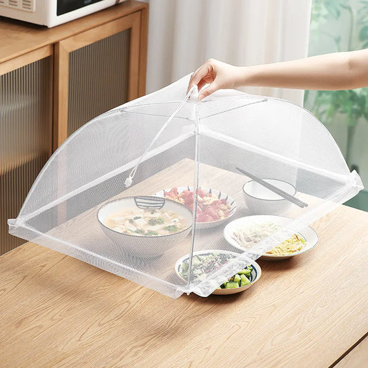 1pc White Square Folding Food Cover Outdoor and Indoor Dust-proof